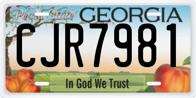 GA license plate CJR7981