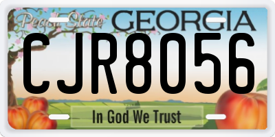 GA license plate CJR8056