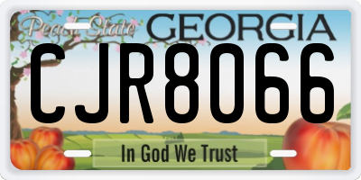GA license plate CJR8066
