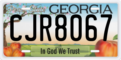 GA license plate CJR8067