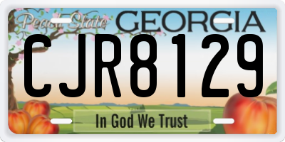 GA license plate CJR8129