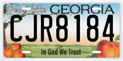 GA license plate CJR8184