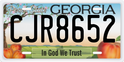 GA license plate CJR8652