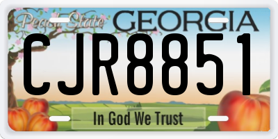 GA license plate CJR8851