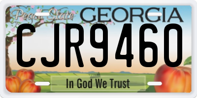 GA license plate CJR9460
