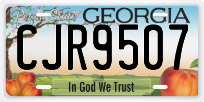 GA license plate CJR9507