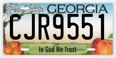 GA license plate CJR9551