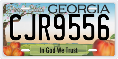 GA license plate CJR9556