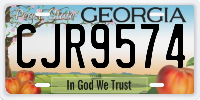GA license plate CJR9574