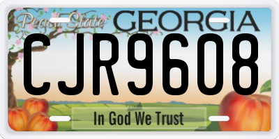 GA license plate CJR9608