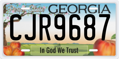 GA license plate CJR9687