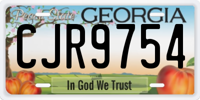 GA license plate CJR9754
