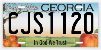 GA license plate CJS1120
