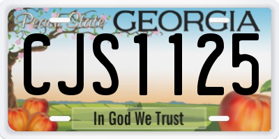 GA license plate CJS1125
