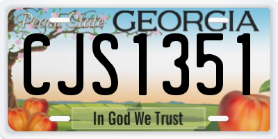 GA license plate CJS1351