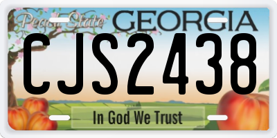 GA license plate CJS2438
