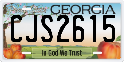 GA license plate CJS2615