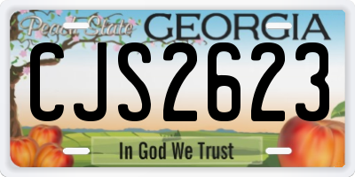 GA license plate CJS2623