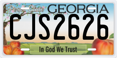 GA license plate CJS2626