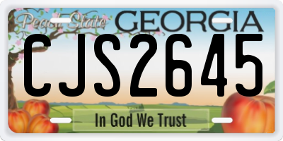 GA license plate CJS2645