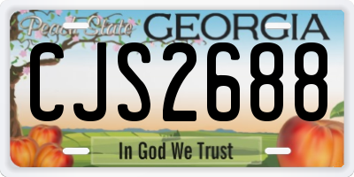 GA license plate CJS2688