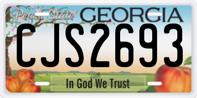 GA license plate CJS2693