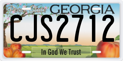 GA license plate CJS2712