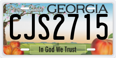GA license plate CJS2715