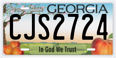 GA license plate CJS2724