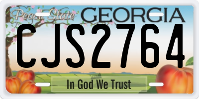 GA license plate CJS2764