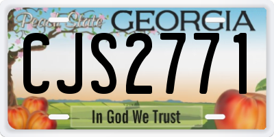 GA license plate CJS2771