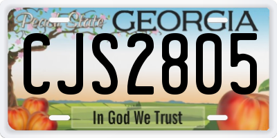 GA license plate CJS2805