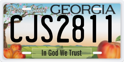 GA license plate CJS2811