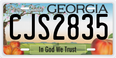 GA license plate CJS2835