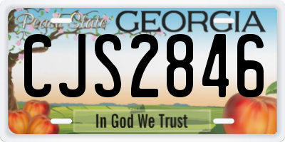 GA license plate CJS2846