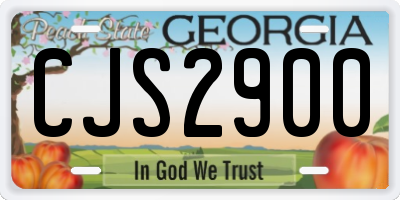 GA license plate CJS2900