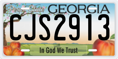 GA license plate CJS2913