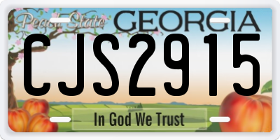 GA license plate CJS2915