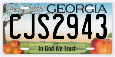 GA license plate CJS2943