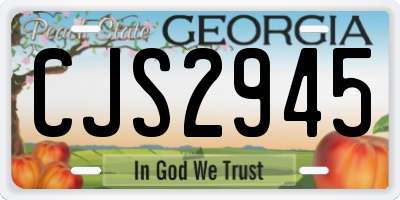 GA license plate CJS2945