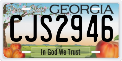 GA license plate CJS2946