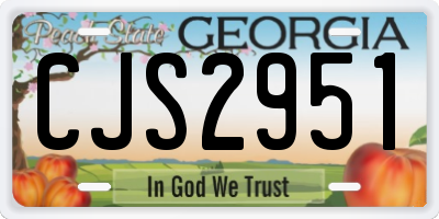 GA license plate CJS2951