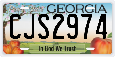 GA license plate CJS2974