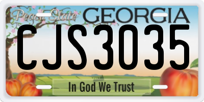 GA license plate CJS3035