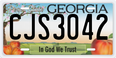 GA license plate CJS3042