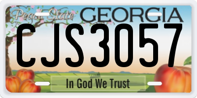 GA license plate CJS3057