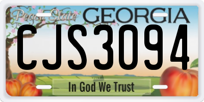 GA license plate CJS3094