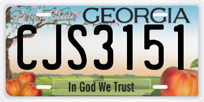 GA license plate CJS3151