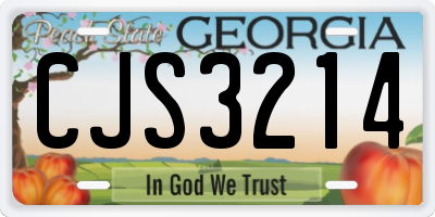 GA license plate CJS3214