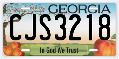 GA license plate CJS3218